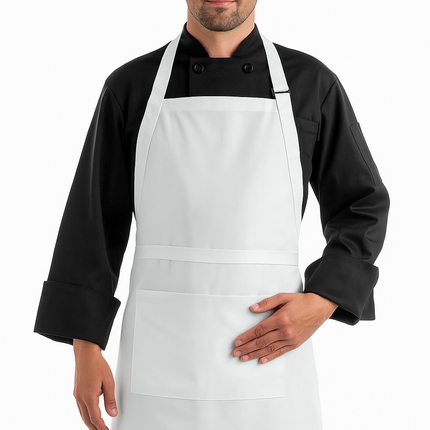 Beyaz Önden Geniş Cepli Şef ve Servis Önlüğü | Dayanıklı Kumaş & Minimal Tasarım