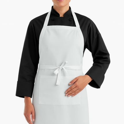 Beyaz Önden Geniş Cepli Şef ve Servis Önlüğü | Dayanıklı Kumaş & Minimal Tasarım