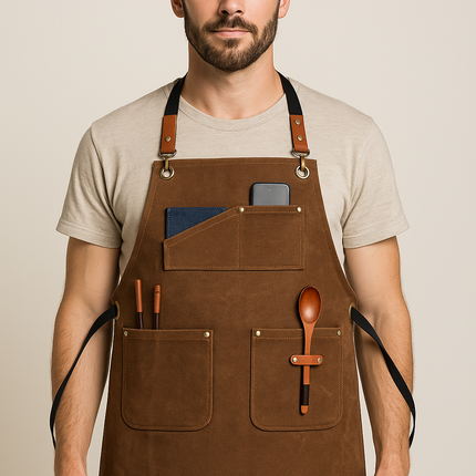 Cafe Restaurant Marka Nakışlı Önlük Tattoo Barista Chef Kuaför Aşçı Tasarım Önlük