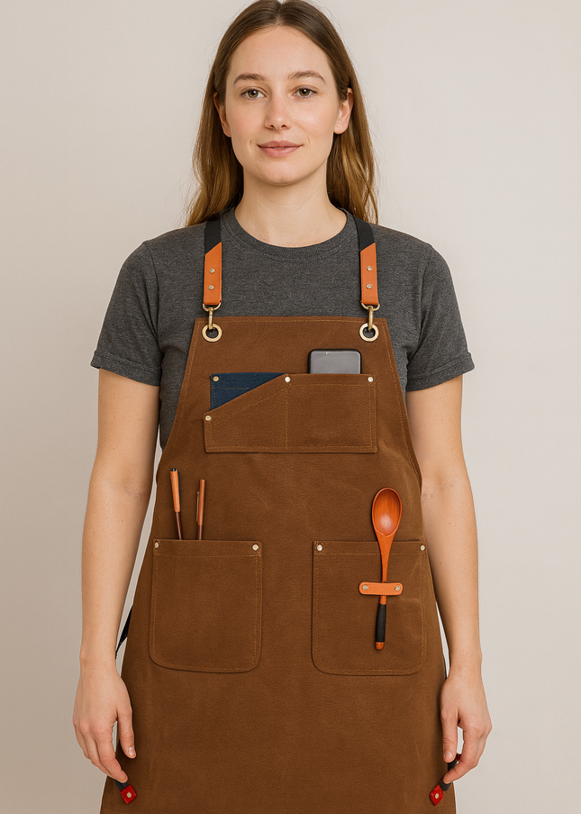 Cafe Restaurant Marka Nakışlı Önlük Tattoo Barista Chef Kuaför Aşçı Tasarım Önlük