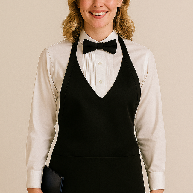 Lupello Lüks Siyah Servis Önlüğü – Profesyonel Garson ve Restoran Kullanımı İçin Premium Apron