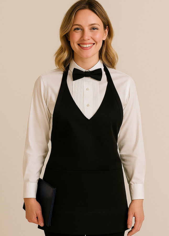 Lupello Lüks Siyah Servis Önlüğü – Profesyonel Garson ve Restoran Kullanımı İçin Premium Apron