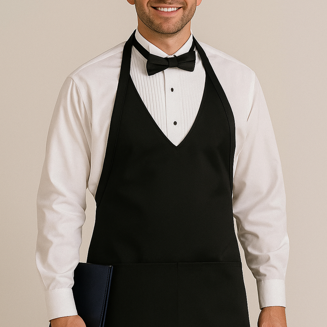 Lupello Lüks Siyah Servis Önlüğü – Profesyonel Garson ve Restoran Kullanımı İçin Premium Apron